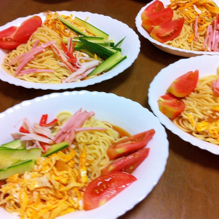 焼きそばの麺で作る冷やし中華